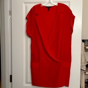 BCBG silk red mini shirt dress